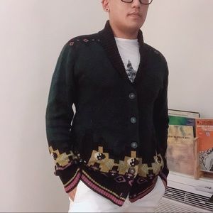 Ying yang wool cardigan